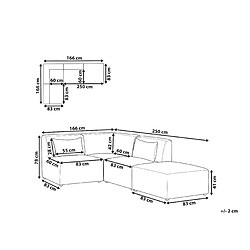 Avis Beliani Canapé d'angle côté droit modulable 3 places en velours côtelé taupe avec ottoman LEMVIG