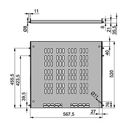 Emuca Base ventilation réfrigérateur, module 600 mm, Plastique, Noir