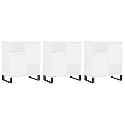 Maison Chic Ensemble de 3 Buffets,commode,console pour rangement Blanc Bois d'ingénierie -MN57001