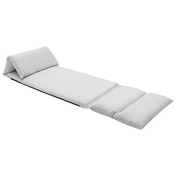 vidaXL Chaise pliable de sol Gris clair Microfibre