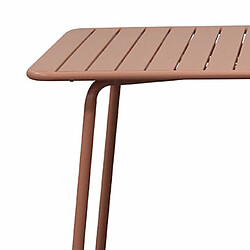 Avis Mes Table de jardin 160x90x73cm en métal terracotta - BACA