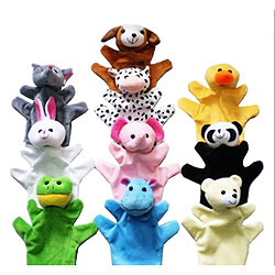 Universal 10pcs / lot de marionnettes à main mignonne pour enfants toys de bébé marionnettes à main en peluche de style animal cartoon marionnettes