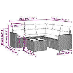 Avis vidaXL Salon de jardin 6 pcs avec coussins noir résine tressée