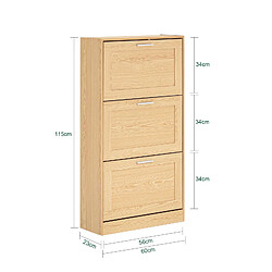 Avis SoBuy FSR137-L-J Meuble à Chaussures Armoire à Chaussures Commode à Chaussures Meuble d'entrée avec 3 Abattants pour Entrée Couloir