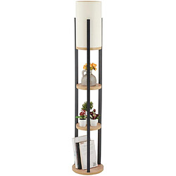 Hanah Home Lampadaire Circle Nora noir et beige.