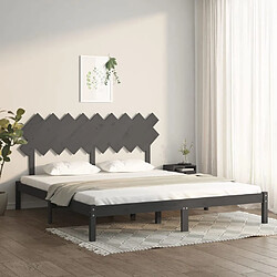 vidaXL Cadre de lit sans matelas gris 180x200 cm bois massif