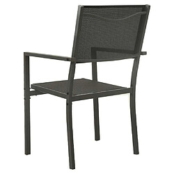 Maison Chic Lot de 4 Chaises de jardin,Fauteuil d'extérieur Textilène et acier Noir et anthracite -MN55986 pas cher