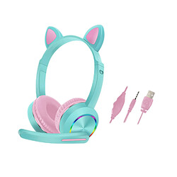 Casque de jeu stéréo avec oreilles de chat mignon