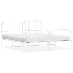 Maison Chic Cadre/structure de lit métal et tête de lit + pied de lit pour adulte - Lit Moderne Chambre blanc 160x200cm -MN82188