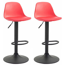 Non Lot de 2 tabourets de bar Kiel plastique noir