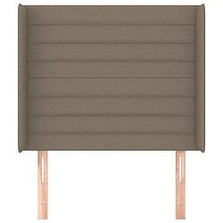 Avis Maison Chic Tête de lit scandinave avec oreilles,meuble de chambre Taupe 93x16x118/128 cm Tissu -MN67109