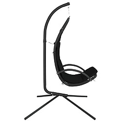 Avis vidaXL Chaise balançoire de jardin et coussin noir tissu Oxford/acier