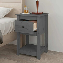 Avis Maison Chic Table de chevet,Table de nuit,Table d'appoint pour salon Gris 40x35x61,5 cm Bois de pin massif -MN24771