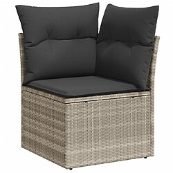 Acheter vidaXL Salon de jardin avec coussins 7 pcs gris clair résine tressée