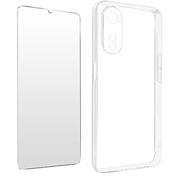 Avizar Coque pour Oppo A78 Silicone Gel et Verre Trempé 9H transparent