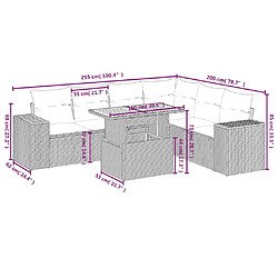 Avis Maison Chic Ensemble Tables et chaises d'extérieur 7pcs avec coussins,Salon de jardin noir résine tressée -GKD736530