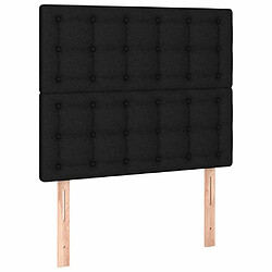 Maison Chic Lit Adulte - Lit simple Lit à sommier tapissier et matelas moelleux - Meuble de Chambre - Noir 80x200 cm Tissu -MN16297 pas cher