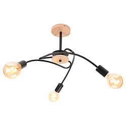 Stoex Lampe de Plafond Moderne Plafonnier Rétro Noir Luminaire Plafonnier D'Intérieur Vintage, 3 Lumières Pour Couloir, Chambre À Coucher, Cuisine, Salon 