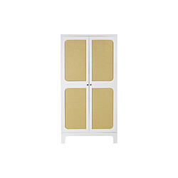 Pegane Armoire en bois sapin blanc avec 2 portes et 2 étagères - Largeur 80 x Hauteur 160 x Profondeur 40 cm 