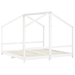 Avis Maison Chic Lit d'Enfant Chambre - Cadre de lit pour enfant blanc 2x(90x190) cm bois de pin massif -MN69079