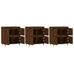 Avis vidaXL Buffets 3 pcs Chêne marron Bois d'ingénierie