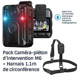 Pack Caméra-piéton d'intervention GPS professionnel HD 2160P 128Go IR détection visage, force de l'ordre + ceinture caméra-piéton