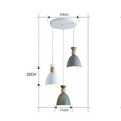 Acheter Universal Lustre de bar à trois têtes macarons exerce le fer dans le lustre de jardin de la salle à manger lustre de repas