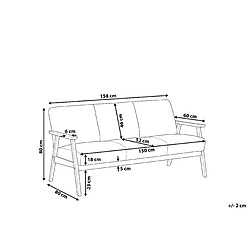 Beliani Canapé 3 places en tissu gris ASNES