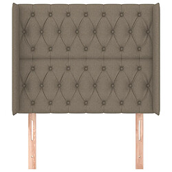 Avis Maison Chic Tête de lit scandinave avec oreilles,meuble de chambre Taupe 103x16x118/128 cm Tissu -MN21776