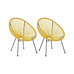 Beliani Lot de 2 chaises Jaune ACAPULCO II