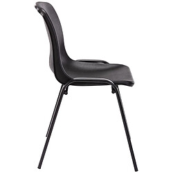 Avis Decoshop26 Lot de 4 chaises visiteur empilable salle d'attente en plastique noir et métal 10_0003206