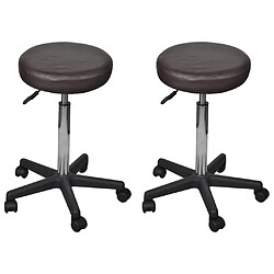 vidaXL Tabourets de bureau lot de 2 Marron 35,5x84 cm Similicuir