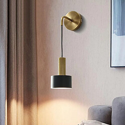 Acheter Universal Lampe murale nordique style américain fer lampes de chevet pour chambre à coucher moderne et minimaliste pour le mur de salon Lampley applique miroir créatif (noir)