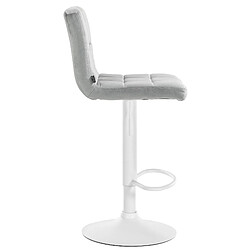 Avis Decoshop26 Lot de 2 tabourets de bar en velours gris avec coutures décoratives pied en trompette métal blanc 10_0004403