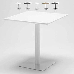 Ahd Amazing Home Design Table carrée 70x70 pour bars restaurants hôtels base centrale Horeca, Couleur: Blanc - Blanc