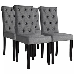 Decoshop26 Lot de 4 chaises de salle à manger cuisine dossier capitonné tissu gris foncé CDS021546