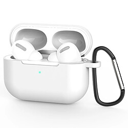 Wewoo Coque Pour AirPods Pro 3 Housse de protection en silicone écouteurs sans fil avec trou lanière et mousqueton blanc 