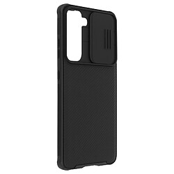 Coque Samsung S21 Plus Cache Caméra Finition Striée CamShield Pro Nillkin Noir