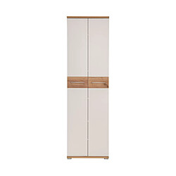 Mes Armoire 2 portes 59x40x199 cm blanc et chêne - TEDDY 