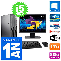 PC Lenovo M93p SFF Ecran 27" Intel i5-4570 RAM 8Go Disque 1To Windows 10 Wifi