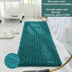 LUUCOZK Tapis de bain antidérapants absorbants à séchage rapide, tapis de décoration de salle de bain -43X61CM bleu-vert-Taille standard