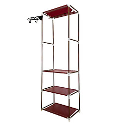 Acheter Nyana Home Dressing Statique 170x55x35cm 3 étagères 1 barre supérieure 1 cintre latéral Marron