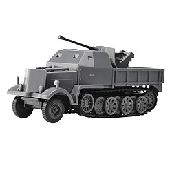 Véhicule Blindé De Défense Aérienne à Demi-piste 1:72 Jouets Véhicule D'assemblage 4D FLAK37 Jaune modèle 4D simulé de véhicules lourds assemblés