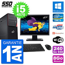 PC Tour Fujitsu P720 Ecran 27" Intel i5-4570 RAM 8Go SSD 240Go Windows 10 Wifi · Occasion 