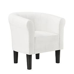 Helloshop26 Fauteuil lounge chaise siège synthétique 70 cm blanc 03_0001932