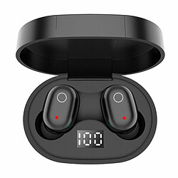 F2 Touch-Control Tws True Wireless 5.0 Casque Compatible Bluetooth Dual In-Ear Type Digital Display Sports Casque Étanche Noir