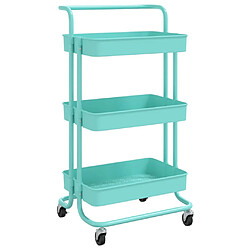 Maison Chic Desserte de cuisine | Chariot de cuisine | Meuble de rangement roulant 3 niveaux Turquoise 42x35x85 cm Fer et ABS -GKD93764