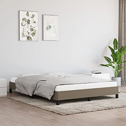 vidaXL Cadre de lit sans matelas taupe 140x190 cm tissu 