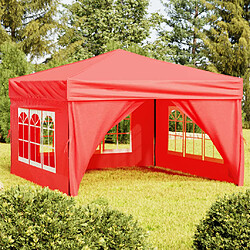 vidaXL Tente de réception pliable avec parois Rouge 3x3 m 