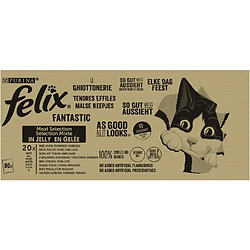 FELIX Tendres Effiles en Gelee Selection Mixte - 80 x 85g - Sachets fraicheur pour chat